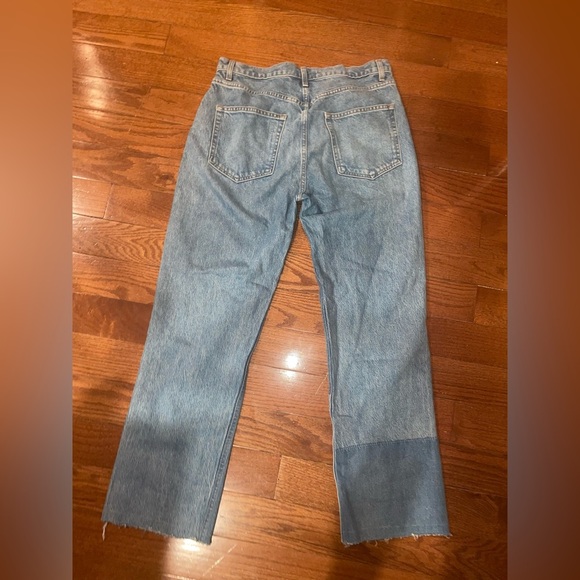 New! Reformation Cynthia Shadow High Rise Denim Patchwork Jeans in Niagara👖sz 31 - Picture 8 of 13